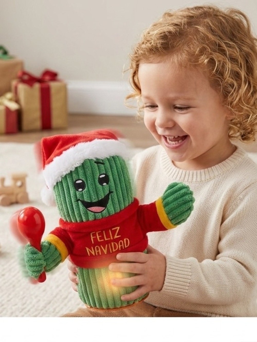 Holiday Time Singing Animated Dancing Cactus Feliz Navidad Working Maraca